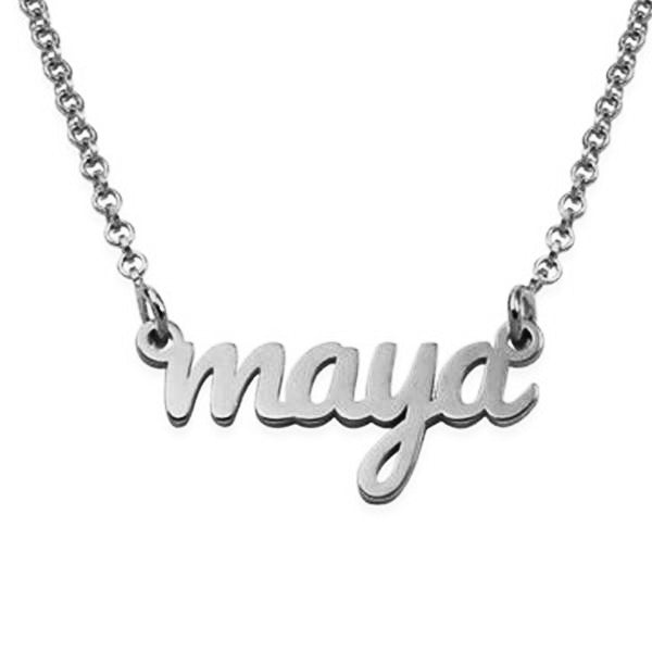 925 Sterling Silver "Maya" Style Custom Name Necklace Nameplate Necklace - onlyone
