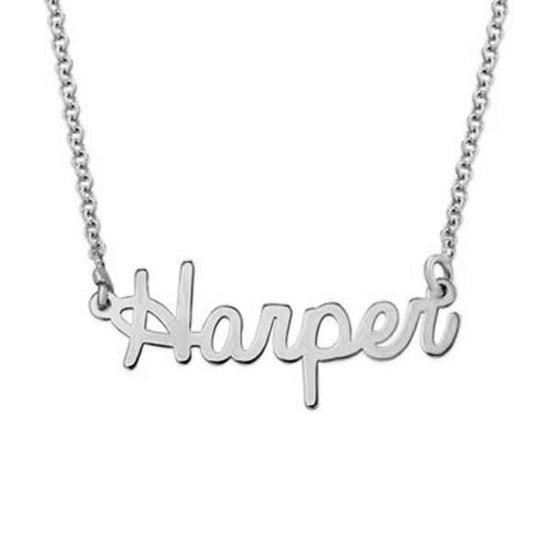 925 Sterling Silver Tiny Cursive Name Necklace Nameplate Necklace - onlyone