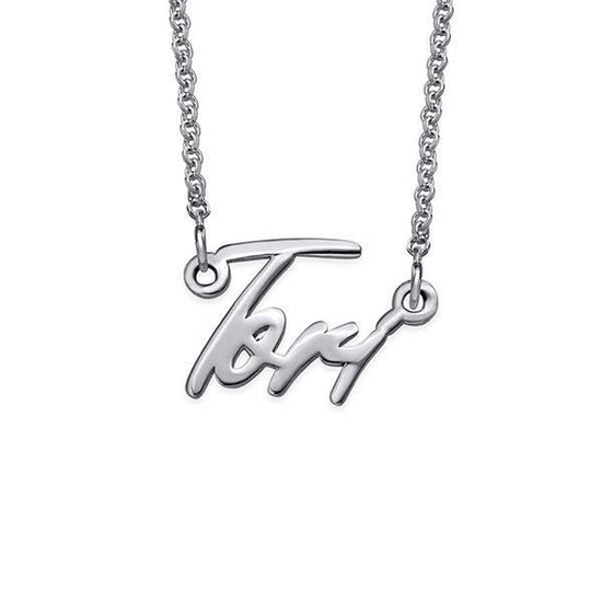 925 Sterling Silver Tiny Name Necklace Nameplate Necklace - onlyone