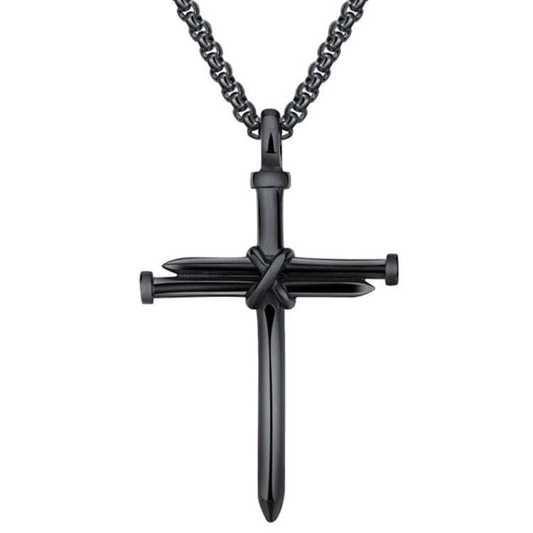 925 Sterling Silver Cross Jewelry Nail Rope Cross Pendant Necklace - onlyone