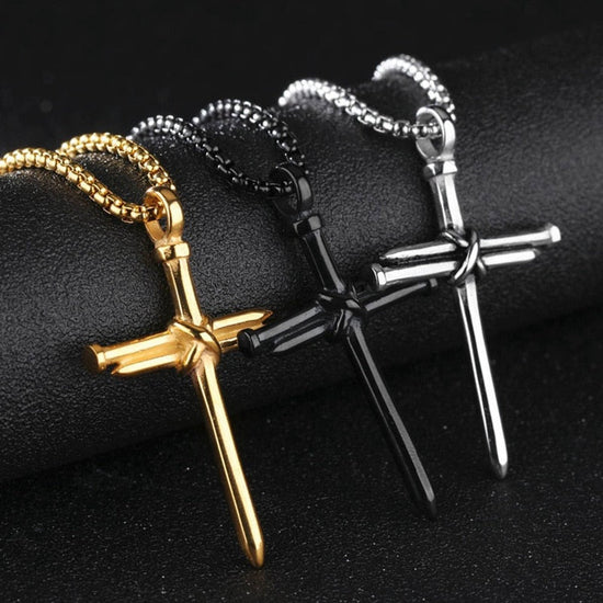 925 Sterling Silver Cross Jewelry Nail Rope Cross Pendant Necklace - onlyone