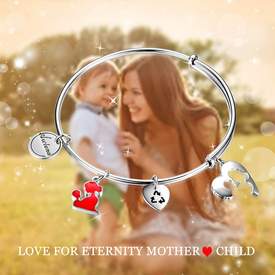 Personalized 925 Sterling Silver Mom Expandable Bangles - onlyone