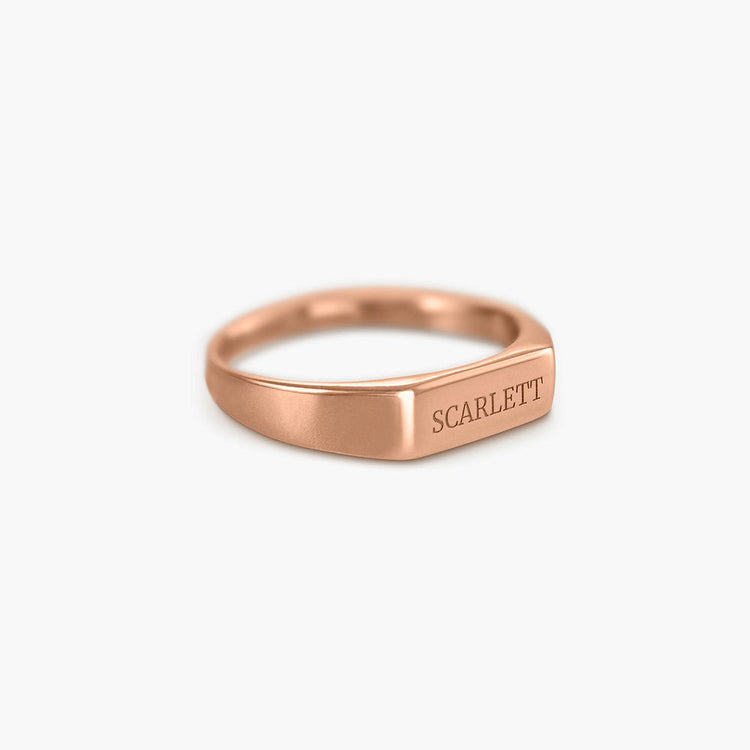 Bague avec nom gravé personnalisé en argent sterling 925