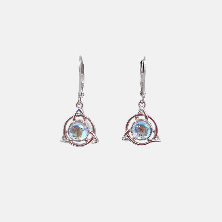 Moonstone Celtic Knot Leverback Earring