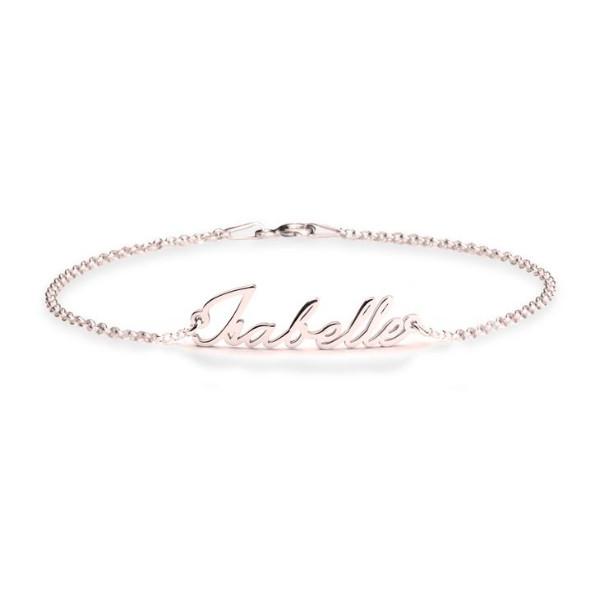 925 Sterling Silver Personalized Dainty Name Bracelet Length 6â€?7.5â€?Nameplate Bracelet - onlyone