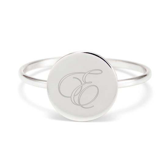 10K/14K Gold Personalized Engravable Initial Round Ring - onlyone