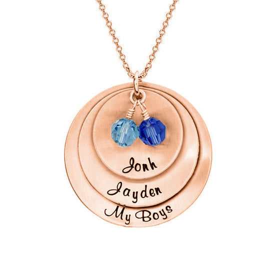 925 Sterling Silver Coin Engraved Name Necklace Nameplate Necklace With Birthstone - onlyone