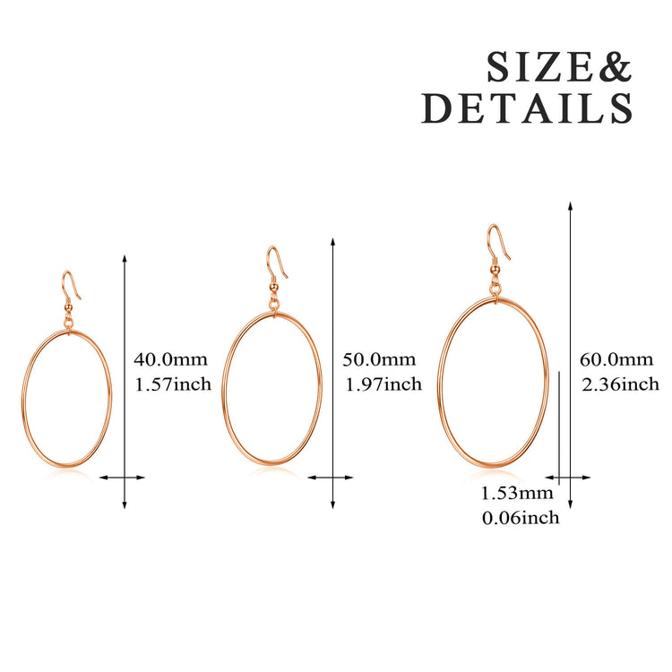 Boucles d'oreilles pendantes cercle en argent sterling 925