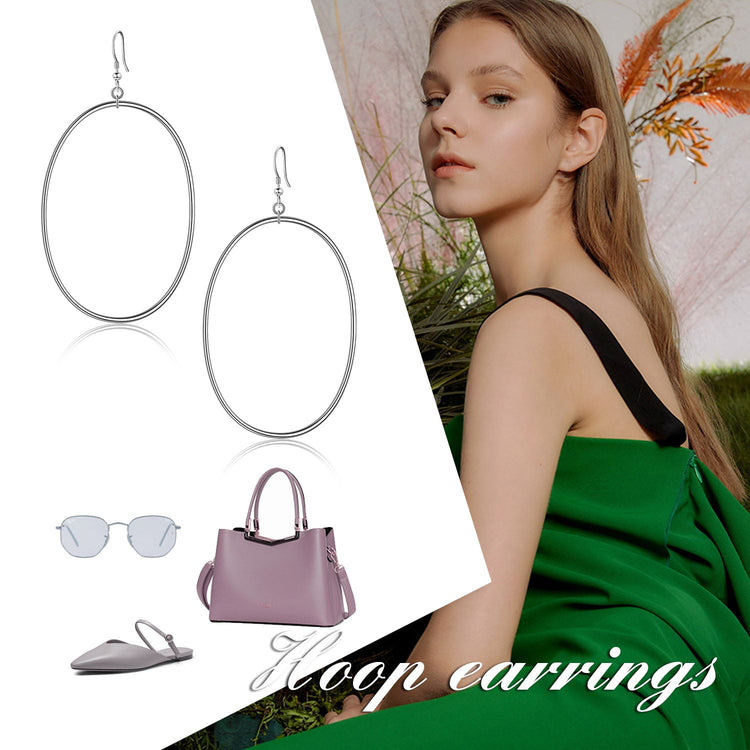 Boucles d'oreilles pendantes cercle en argent sterling 925