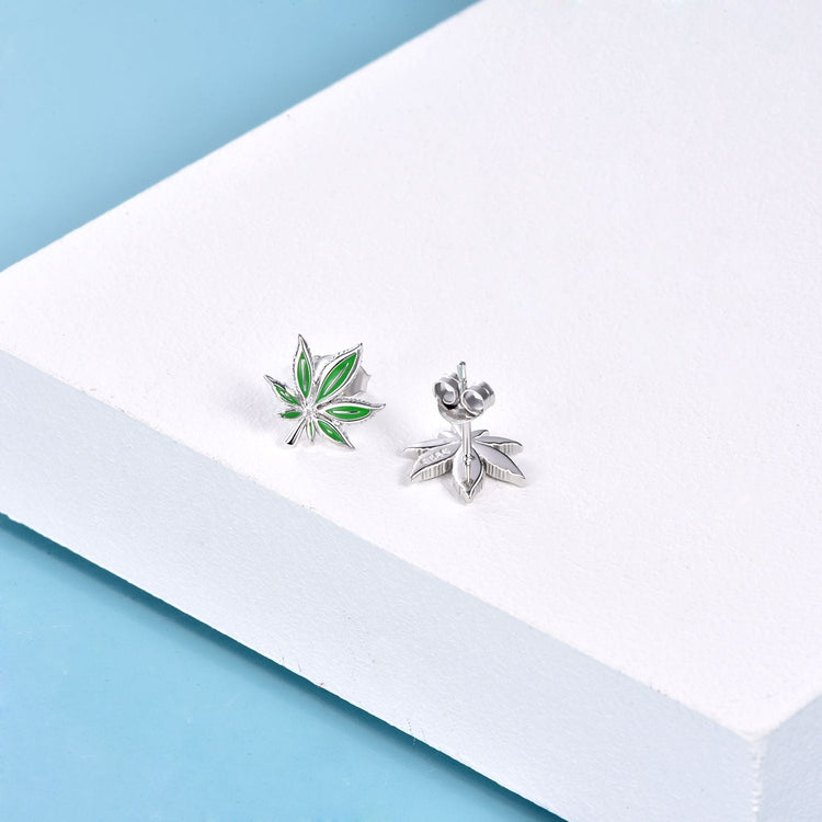 925 sterling silver leaves fashion earrings - onlyone