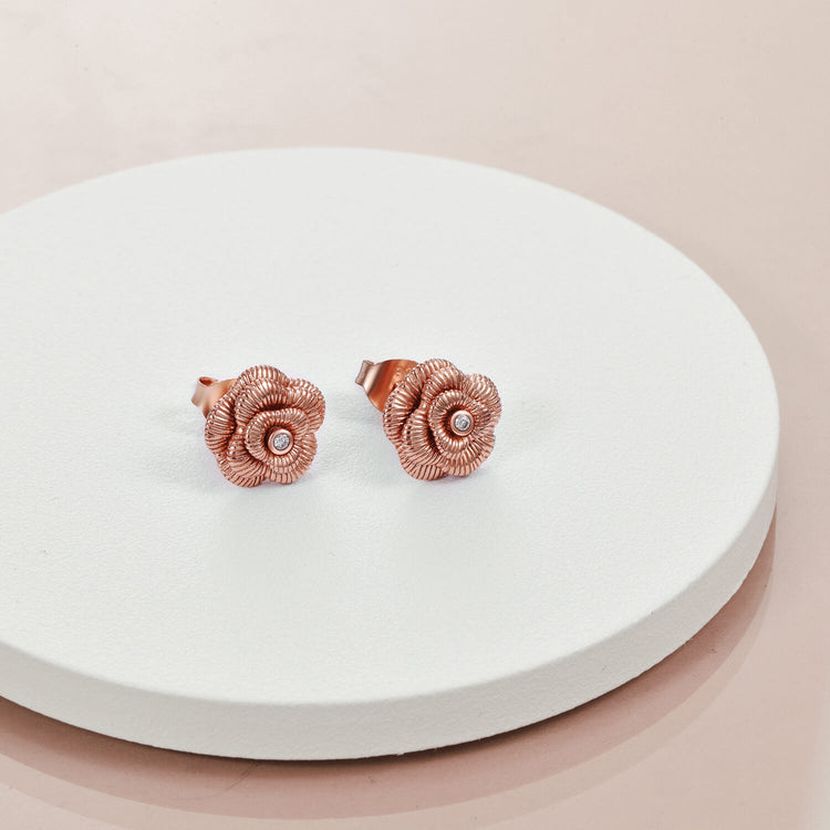 925 Sterling Silver Rose Flower Stud Earrings for Women - onlyone