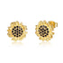 925 Sterling Silver Sunflower Stud Earrings With Zirconia Seed - onlyone