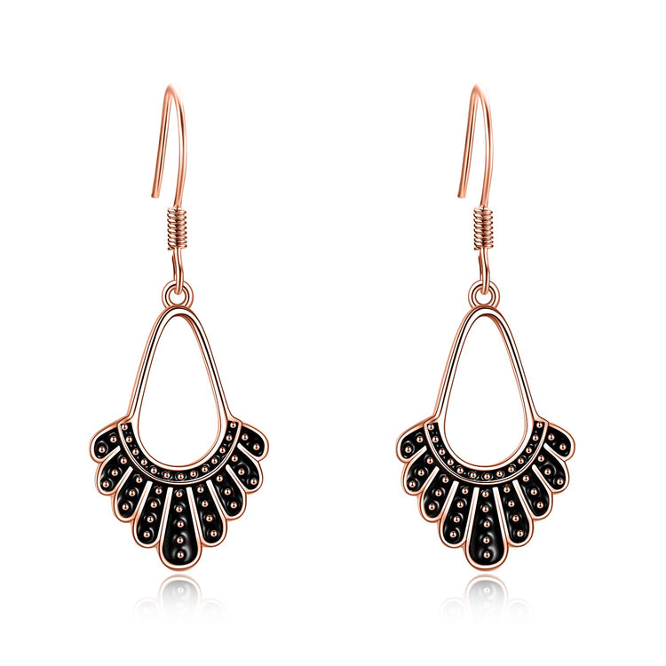 925 Sterling Silver Dangle Drop Dissent Collar Earrings, Ginsburg Earrings, RBG Earrings
