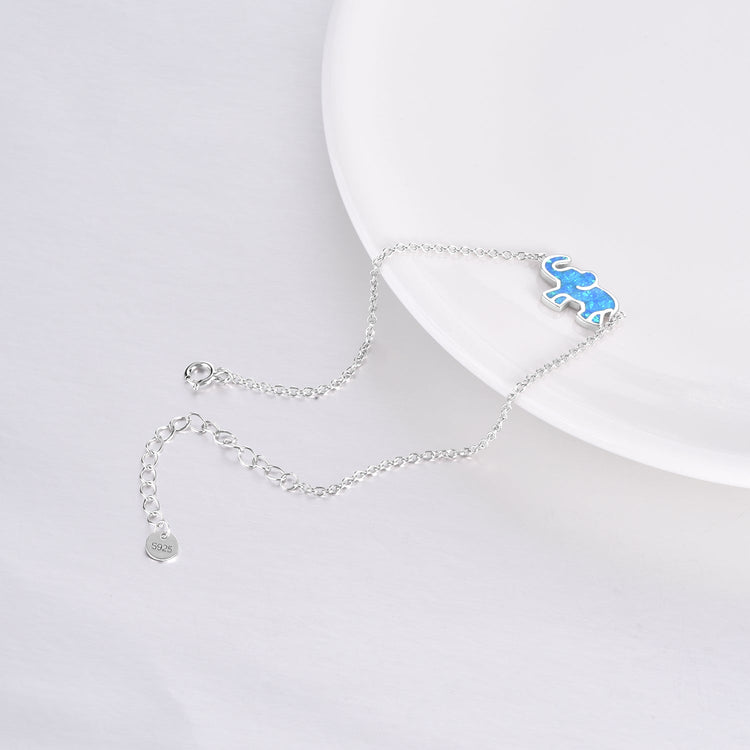 925 Sterling Silver Adjustable Cable Link Chain Good Luck Elephant Bracelets - onlyone