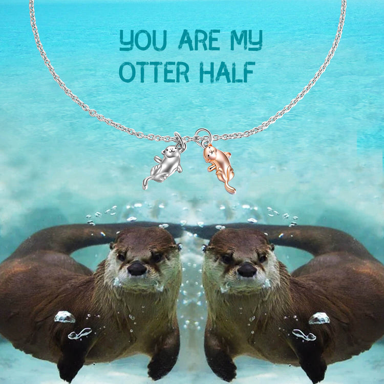 925 Sterling Silver Otter Bracelet Gift For Animal Lover - onlyone