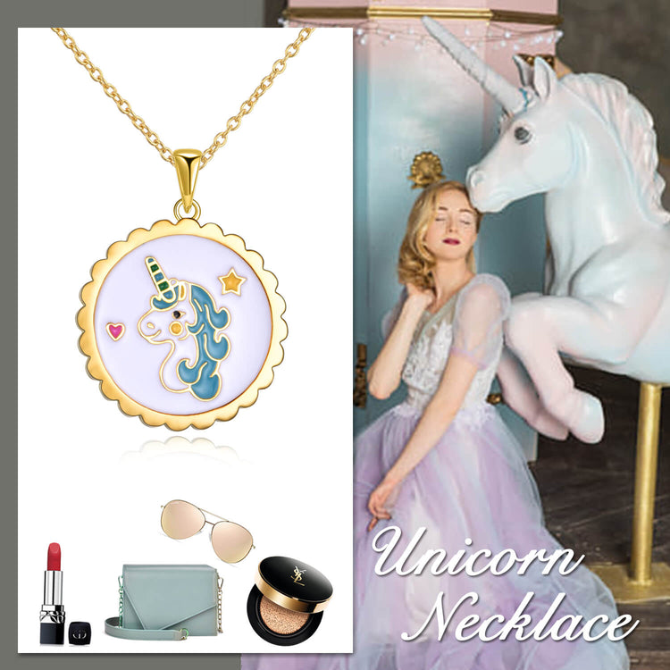 925 Sterling Silver Personalized Unicorn Name Necklace  Nameplate Necklace Inspirational Gift - onlyone