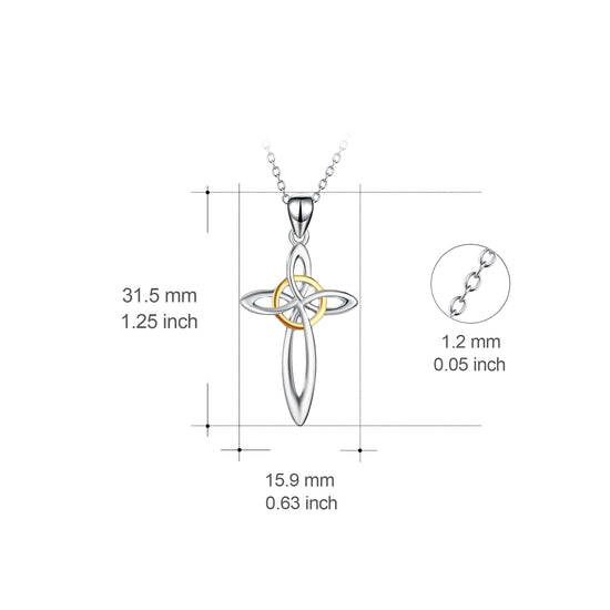 925 Sterling Silver Celtic Cross Pendant Necklace for Women Girls Cross Necklace for Women - onlyone