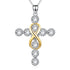 925 Sterling Silver Infinity Cross Pendant Necklace Cubic Zirconia Fine Jewelry Cross Necklace For Women - onlyone