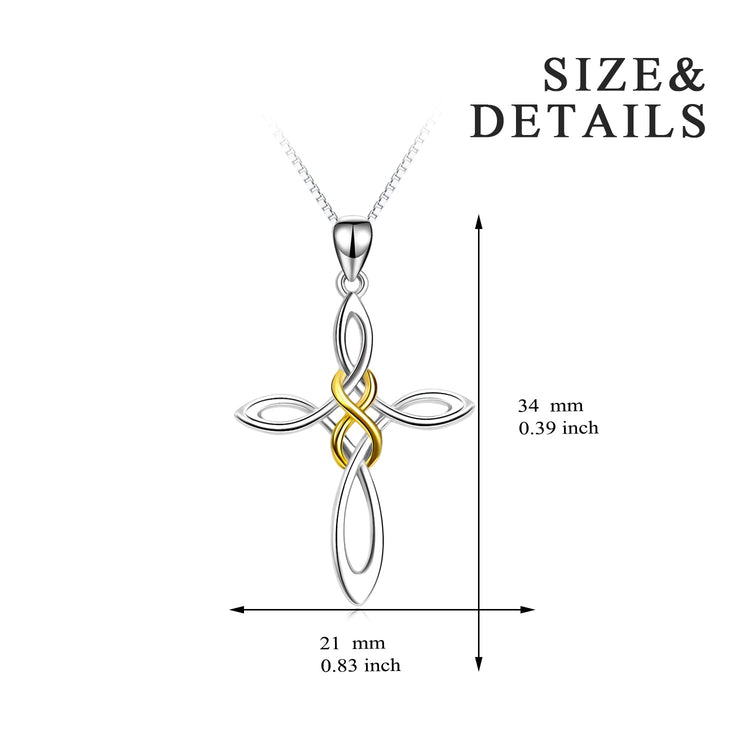 925 Sterling Silver Cross Necklace For Women Celtic Cross Infinity Necklace Gift For Her A Special Symbol Of Love And Friendship - onlyone