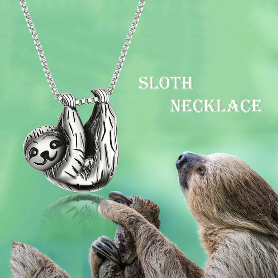 925 Sterling Silver Sloth Necklace - onlyone