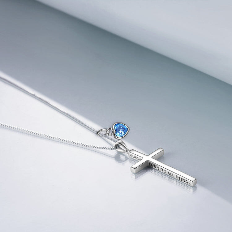 Collier croix gravée 3D en argent sterling 925