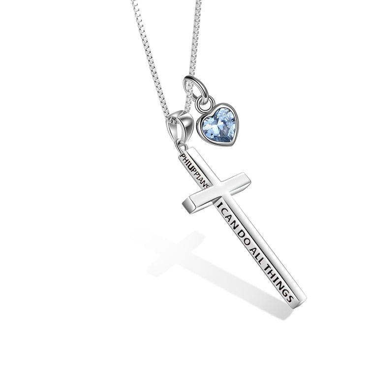 Collier croix gravée 3D en argent sterling 925