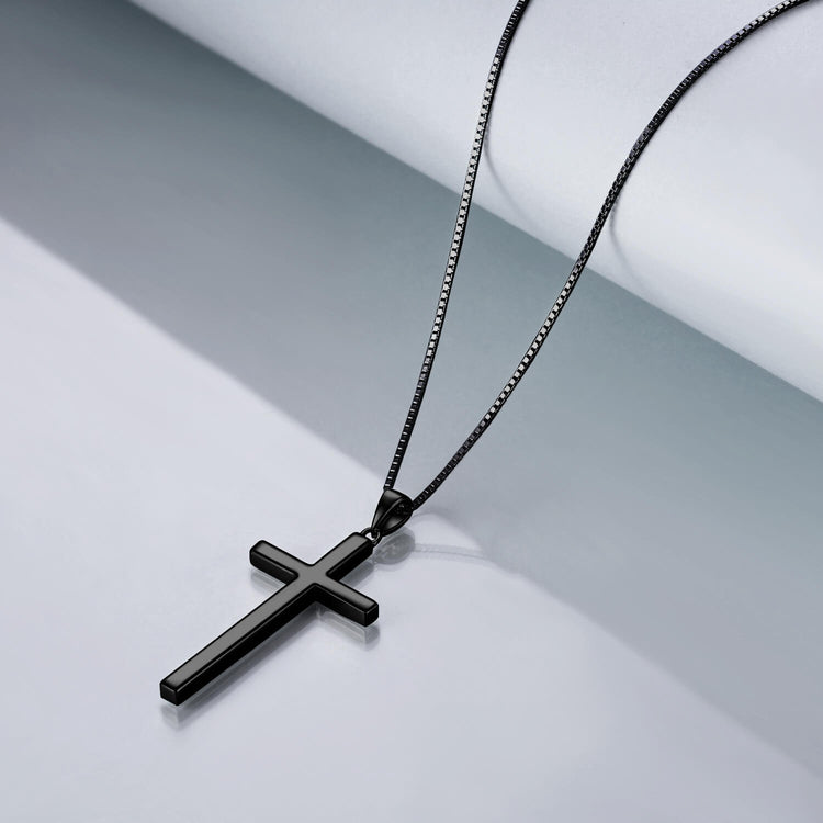 925 Sterling Silver Philippians 4:13 Cross Pendant Strength Bible Verse Necklace 3D Engraved Cross Necklace For Women - onlyone