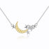 925 Sterling Silver Star Moon Pendant Necklace - onlyone