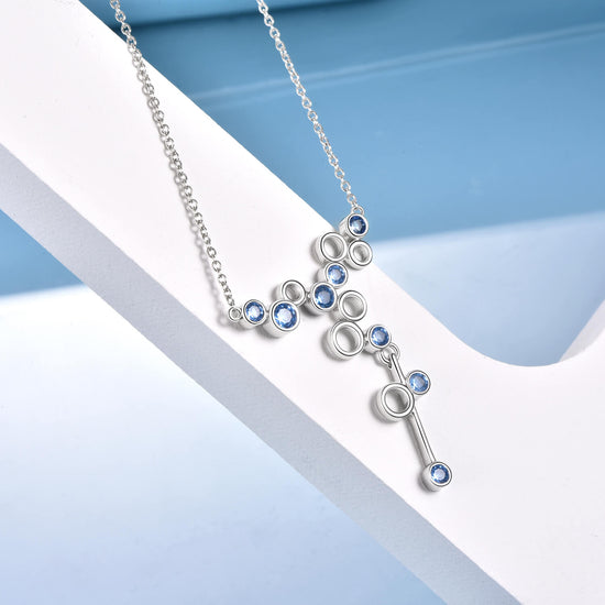 925 Sterling Silver Serotonin Molecule Necklace for Women - onlyone