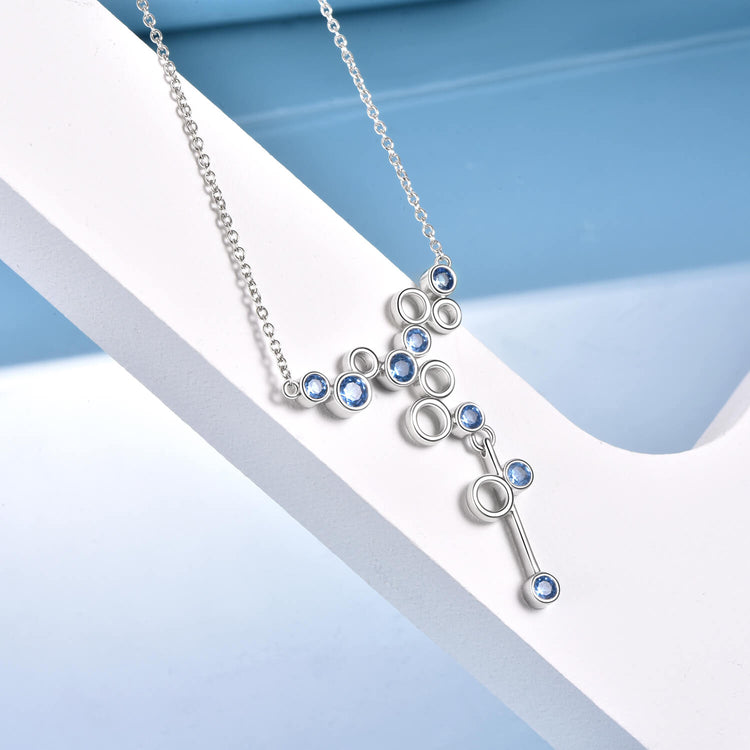 925 Sterling Silver Serotonin Molecule Necklace for Women - onlyone