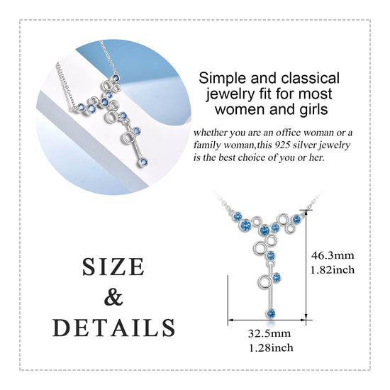 925 Sterling Silver Serotonin Molecule Necklace for Women - onlyone