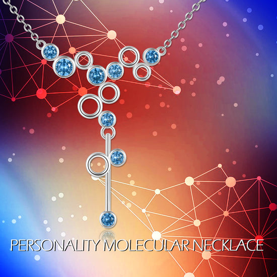 925 Sterling Silver Serotonin Molecule Necklace for Women - onlyone