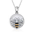 925 Sterling Silver Bee Coin Necklace - onlyone