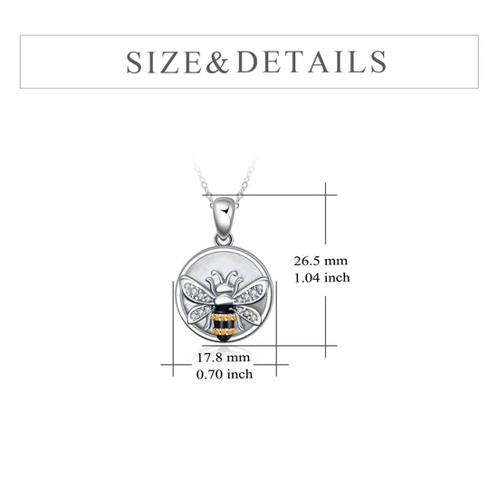 925 Sterling Silver Bee Coin Necklace - onlyone