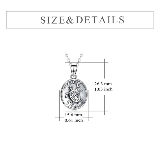 925 Sterling Silver Turtles Customizable Photo Necklaces - onlyone
