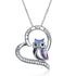 925 Sterling Silver Heart Owl Necklace - onlyone
