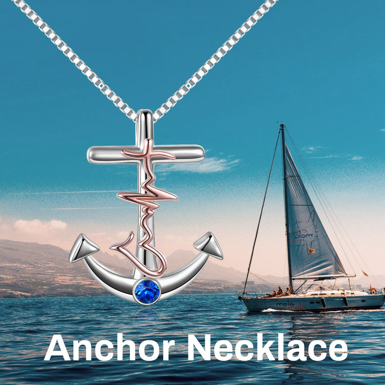 Collier pendentif ancre en argent sterling 925 bijoux nautiques pour femmes filles
