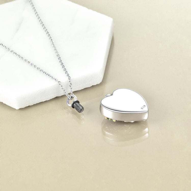 925 Sterling Silver Sunflower With Zirconia Urn Necklace for Ashes Cremation Jewelry for Ashes - onlyone