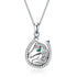 925 Sterling Silver Lucky Horseshoe and Horse Pendant Necklace - onlyone