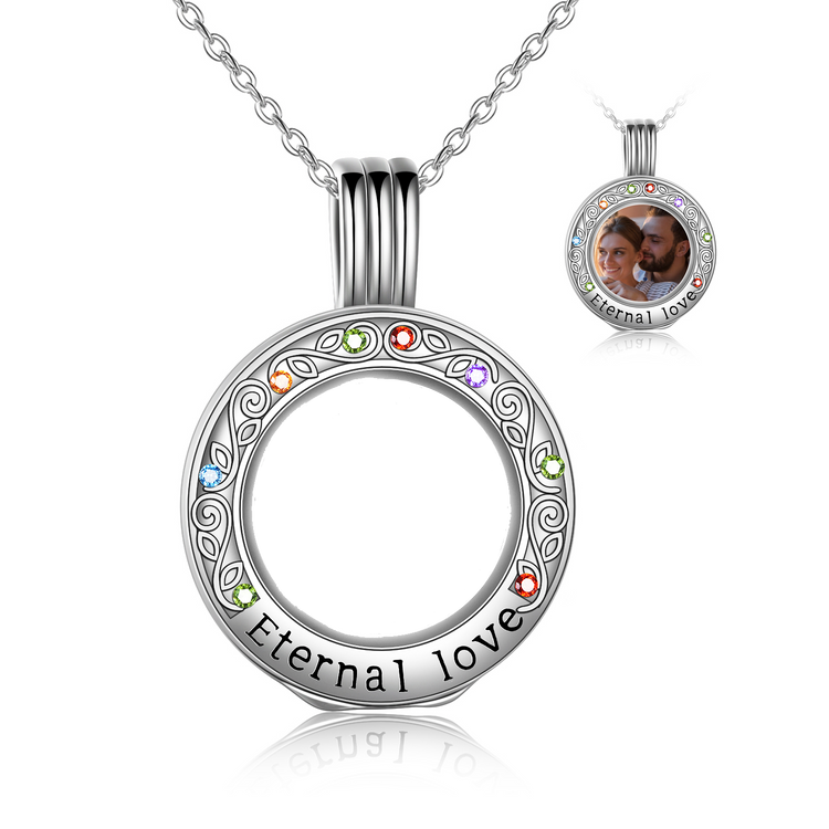 925 Sterling Silver Toughened Glass Photo Locket Pendant Necklace