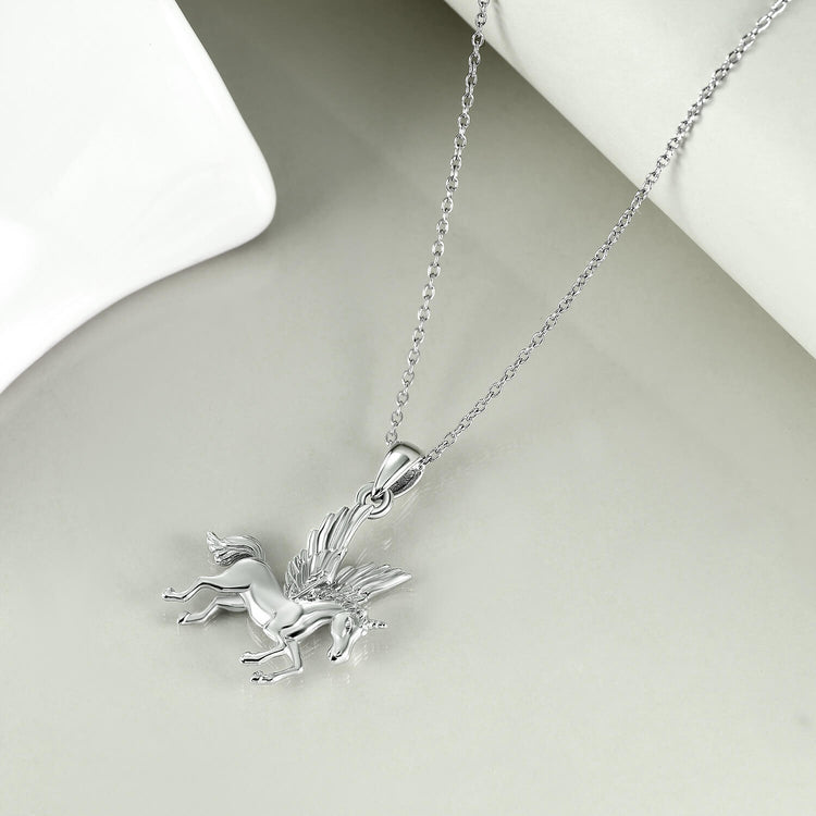 925 Sterling Silver Pegasus Pendant Necklace