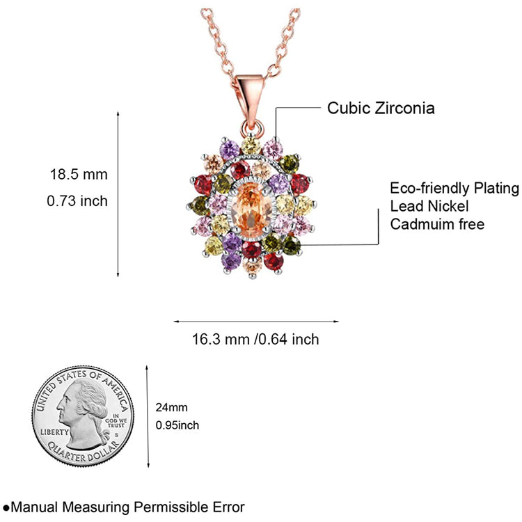 925 Sterling Silver Cubic Zirconia Multi Colored Stone Rings/Necklace/Earrings