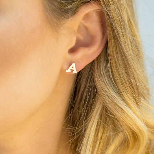 925 Sterling Silver Personalized Mixmatch Initial Alphabet Earrings - onlyone