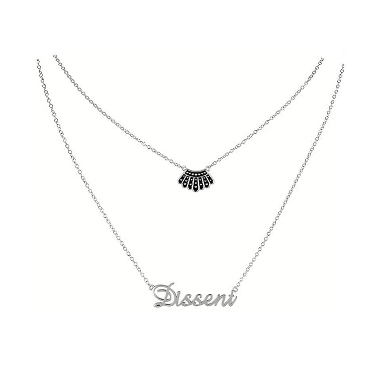 925 Sterling Silver Ginsburg Dissent Collar Necklace With Personalized Name Multilayer Necklace
