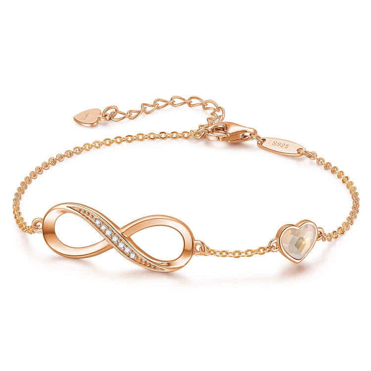 925 Sterling Silver Infinity Bracelet Adjustable Bracelet