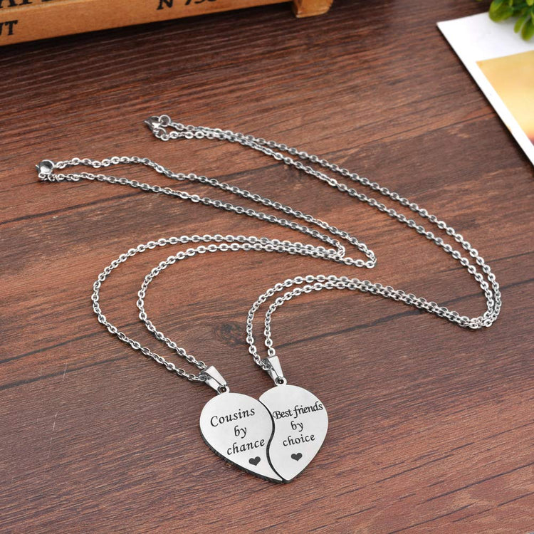 925 Sterling Silver BFF Necklace for 2-Split Valentine Heart Necklace