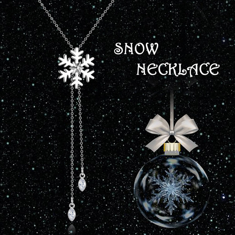 925 Sterling Silver Snowflake Pendant Necklace Christmas Gift - onlyone