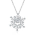 925 Sterling Silver Snowflake Necklace With Cubic Zirconia Christmas Gift - onlyone