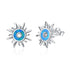925 Sterling Silver Sun Stud Earrings Blue Created Opal Earrings For Women - onlyone