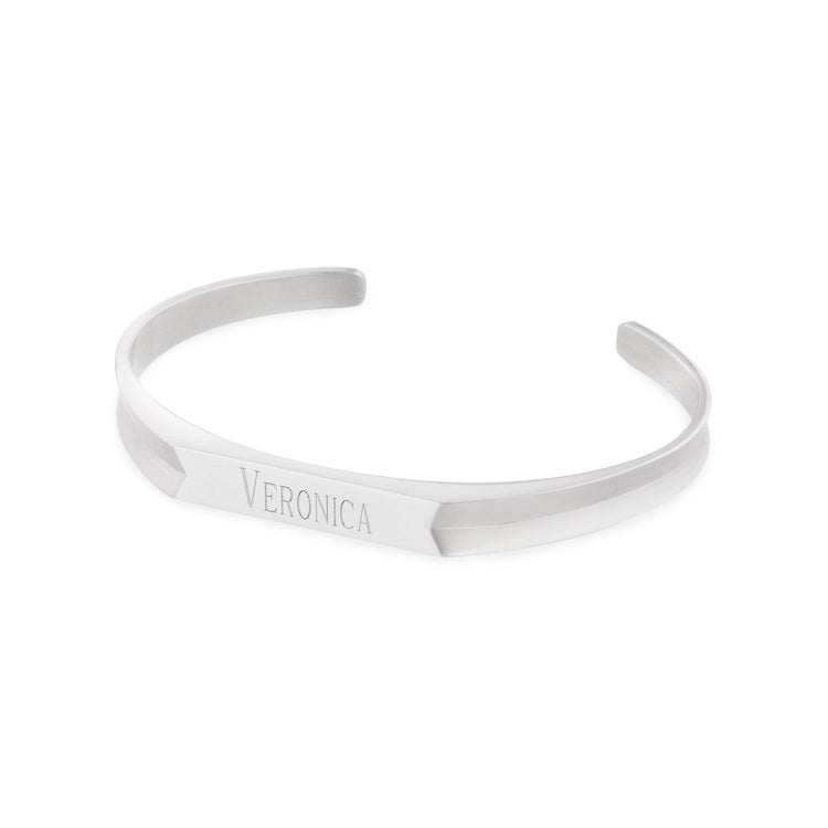 925 Sterling Silver Personalized Couples Cuff Id Set 6â€?7.5â€?- onlyone